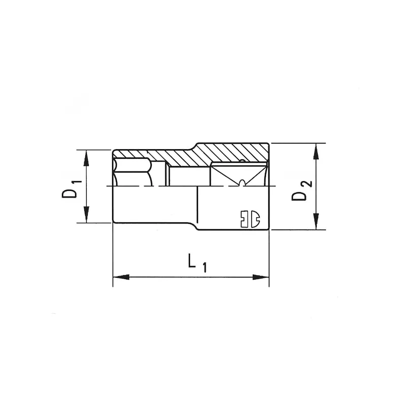 3/8 INCH DOPSLEUTELINZETSTUK VOOR SCHROEVEN MET BUITENTX, KORT