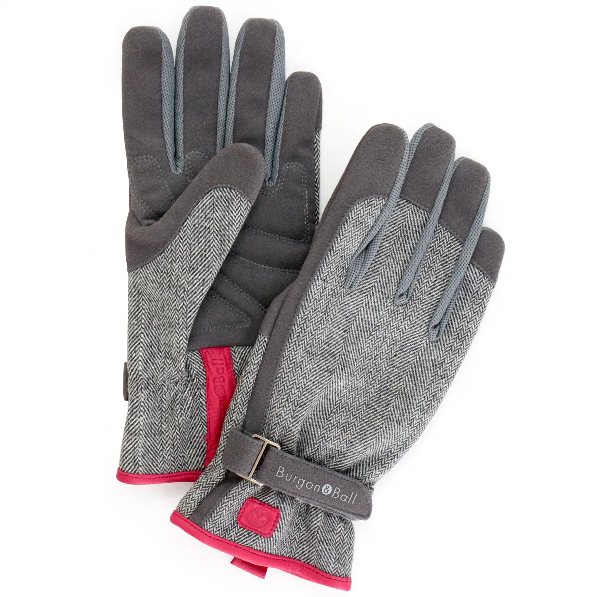 BURGON & BALL TUINHANDSCHOENEN DAMES  GRIJZE TWEED