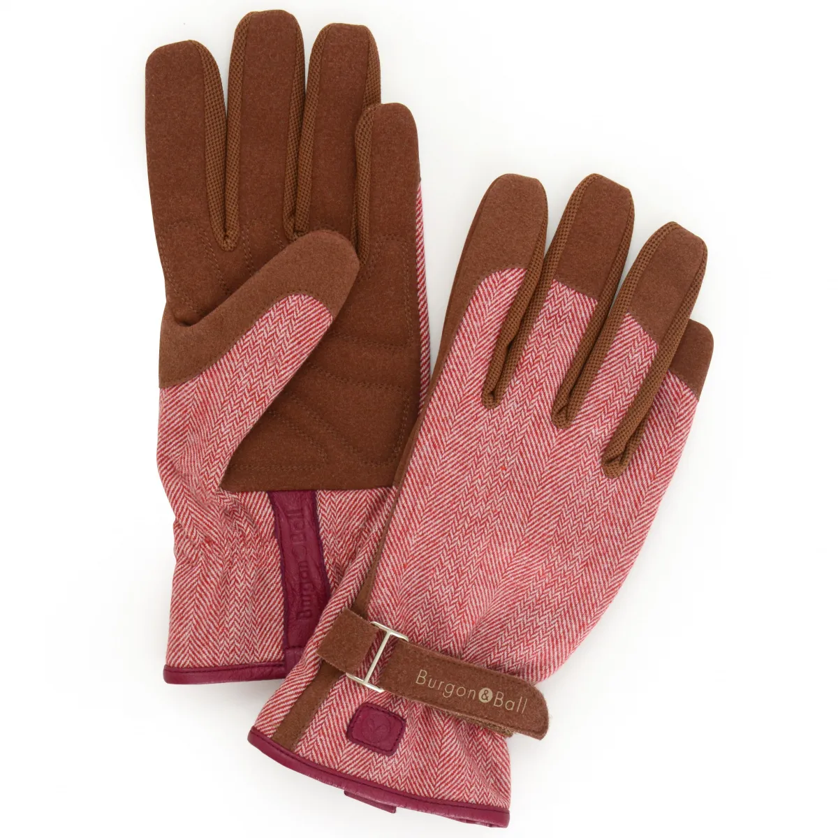 BURGON & BALL TUINHANDSCHOENEN, DAMES  RODE TWEED