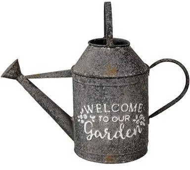 Clayre & Eef Decoratie Gieter 47x18x38 Cm Grijs Metaal Plantengieter Tuingieter Grijs Plantengieter Tuingieter