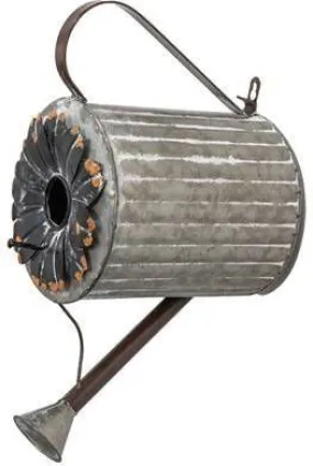 Clayre & Eef Vogelhuis Gieter 18x25x41 Cm Grijs Metaal Vogelhuisje Hangend Nestkastje Grijs Vogelhuisje Hangend