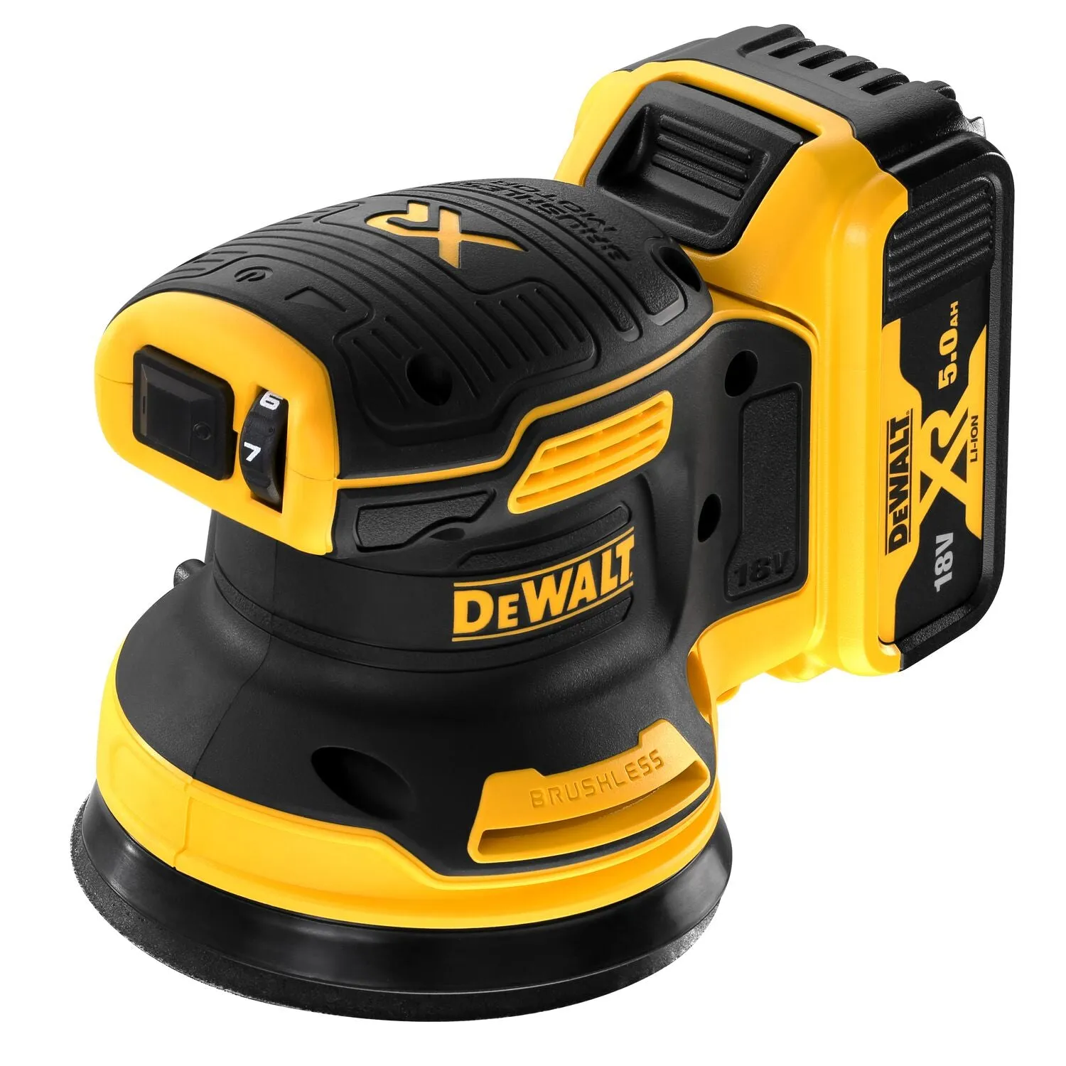 DEWALT DCW210P2 ACCU EXCENTERSCHUURMACHINE 18V 5.0AH LIION