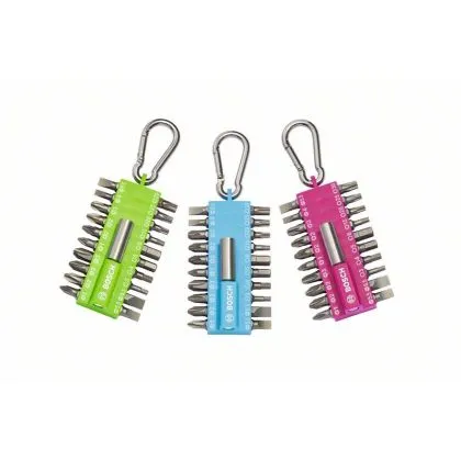 DISPLAY 21DELIGE BITSET (FUCHSIA) MET SNAPHOOK 25MM SCREWDRIVER BITS