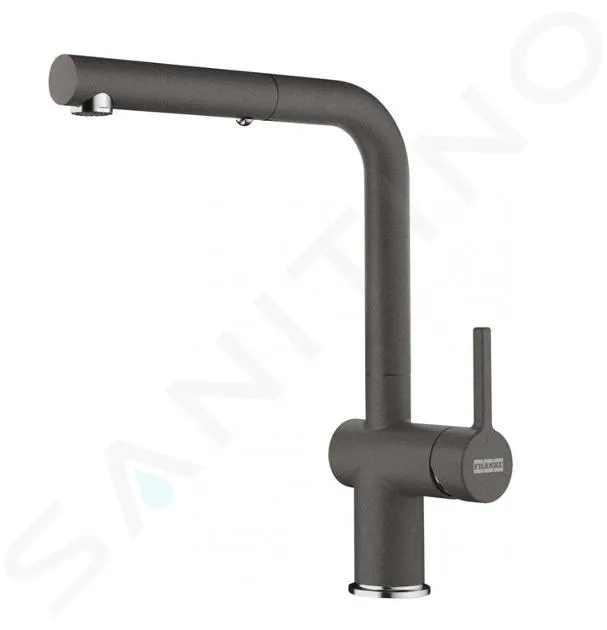 FRANKE ACTIVE NEW  KEUKENKRAAN FN 6110.088, MET UITTREKBARE SPROEIER, GRIJZE LEISTEEN 115.0721.464