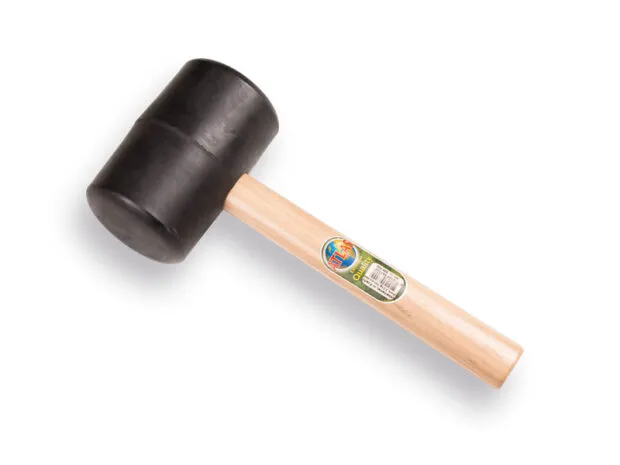 Rubberen hamer zacht 2 KG met houten steel