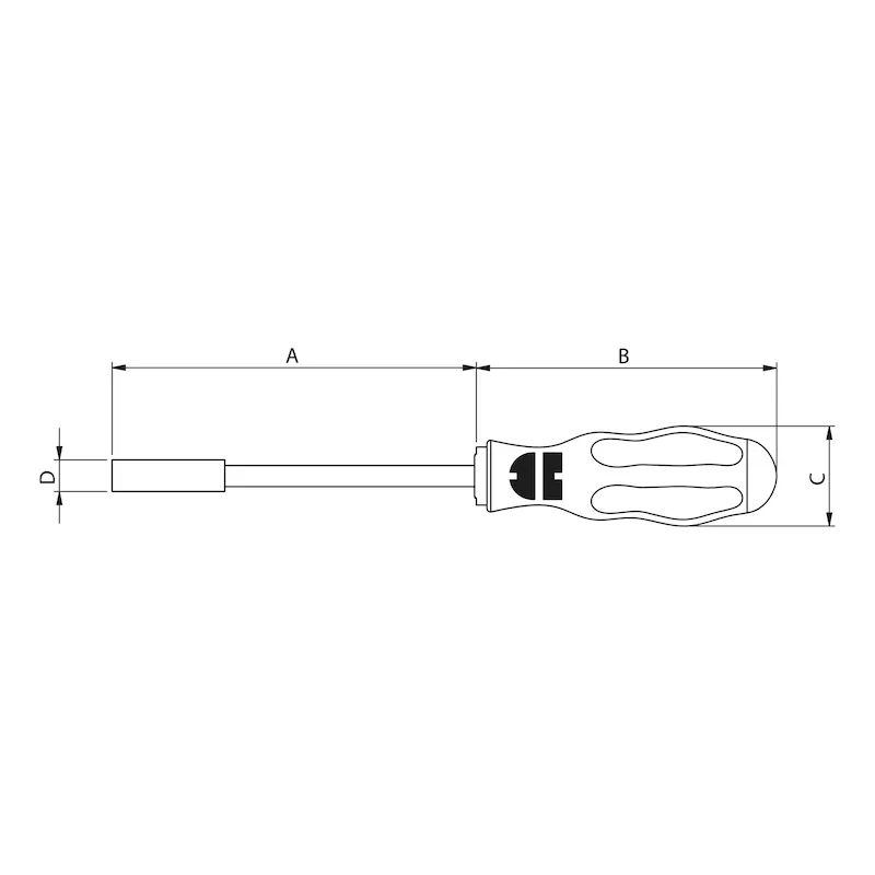 Schroevendraaier, 1/4 inch met bithouder
