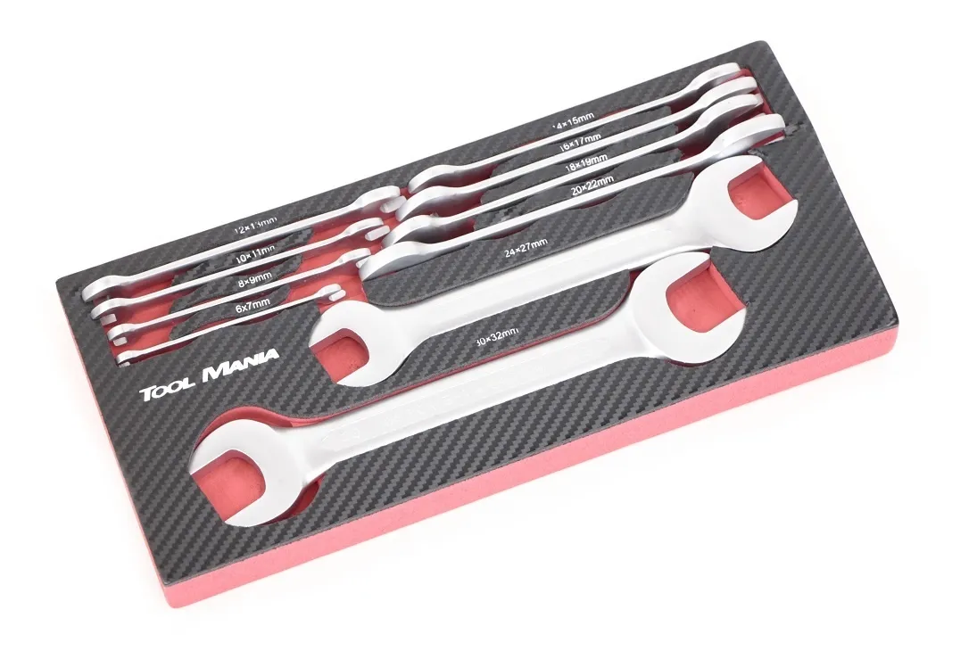 TM 10 Delige Dubbel steeksleutel foam carbon look inlay