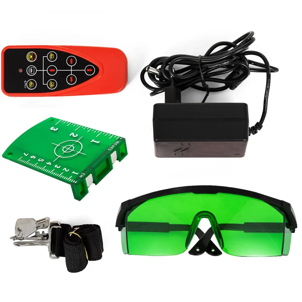 VEVOR Bouw Laser Roterende Laser Kruislijn Laser Rotatielaser/bouwlaser volautomatisch groen zelfnivellerende rotatielaser water