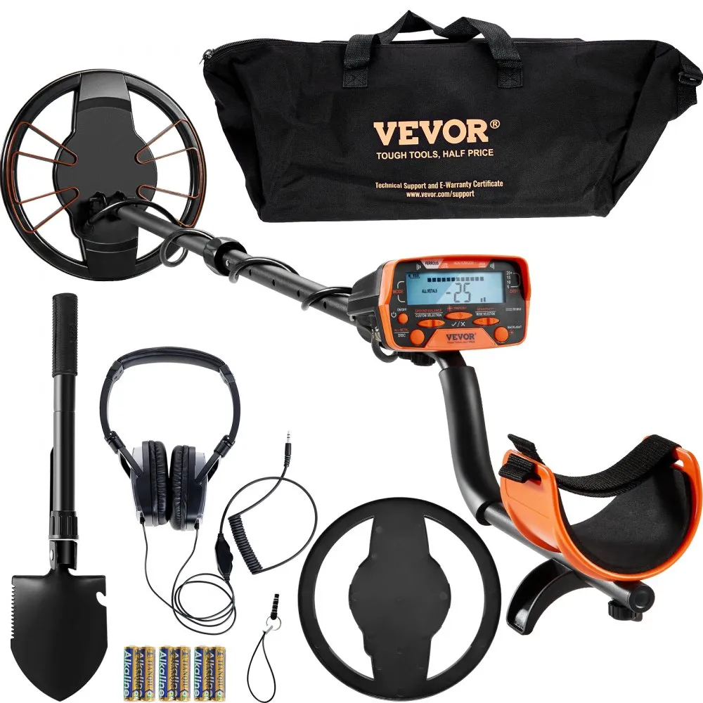 VEVOR Metaaldetector Kit voor Volwassenen Multifunctionele Professionele Metaaldetector met 7 Modi Waterdichte 10" Deeper C